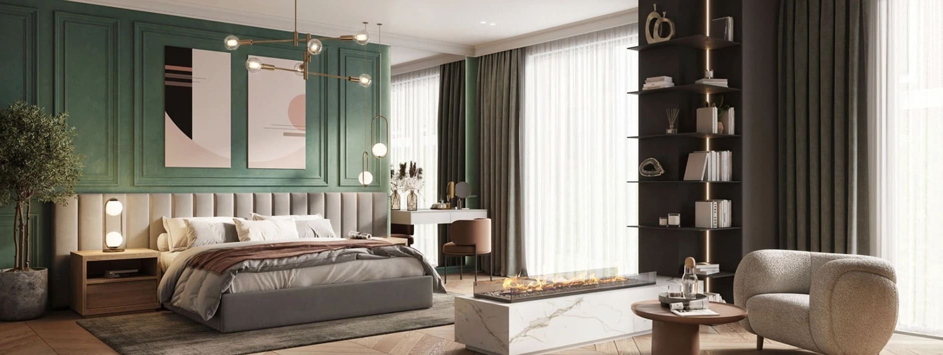 Thiết kế nội thất không gian phòng ngủ hiện đại tại The Park Avenue