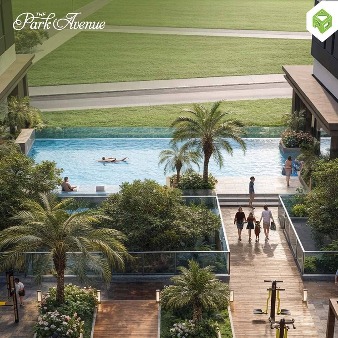 Tầm nhìn xanh mát hướng về công viên Trường đua Phú Thọ từ The Park Avenue