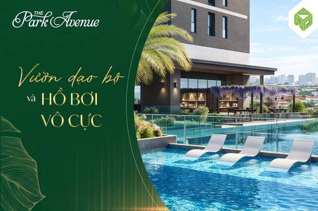 Hồ bơi vô cực trên cao với tầm nhìn toàn cảnh thành phố tại The Park Avenue