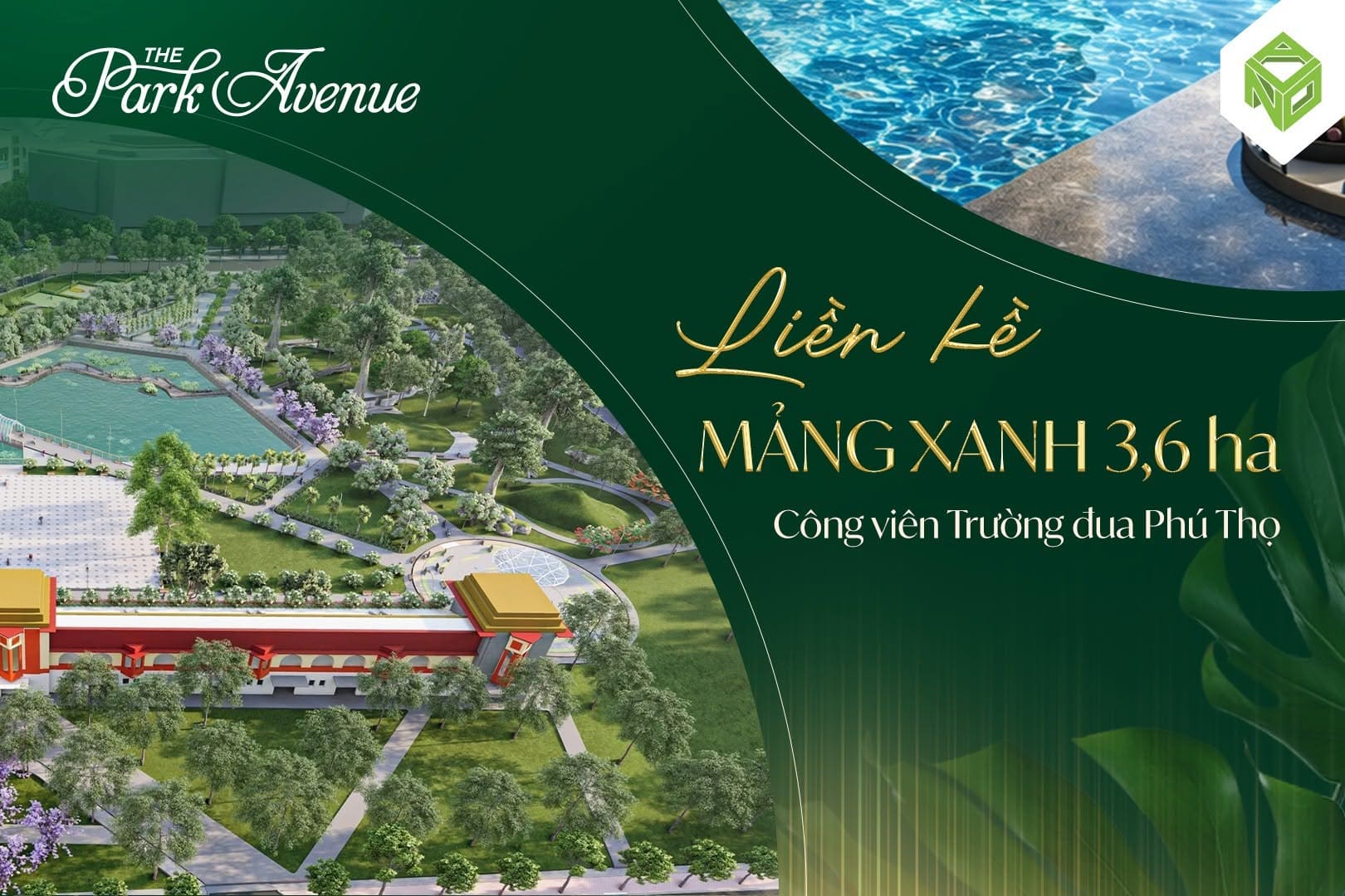 Tổ hợp tiện ích thể thao ngoài trời và vườn dạo bộ nhiệt đới tại The Park Avenue
