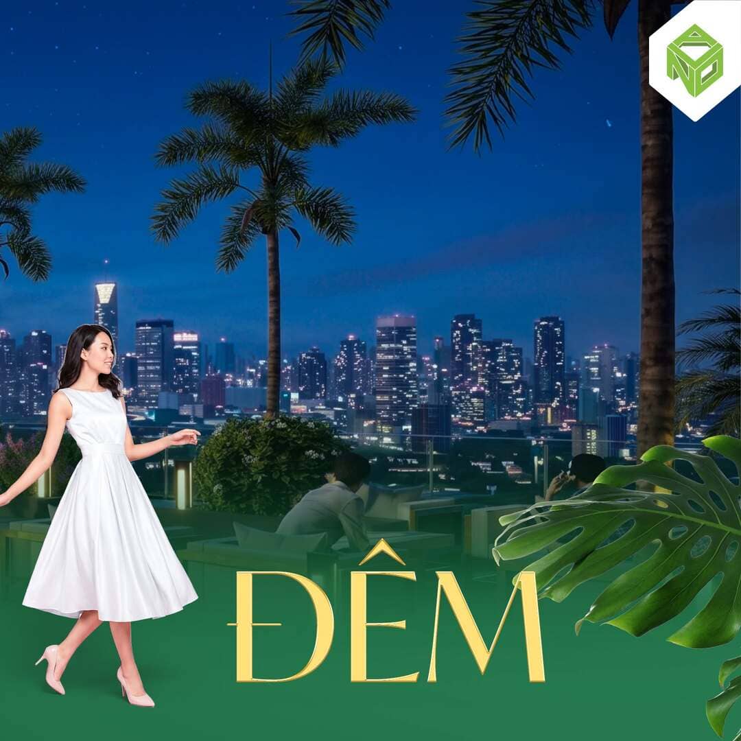 Cảnh quan nhịp sống thành thị về đêm lung linh tại The Park Avenue